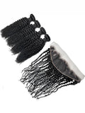 Kinky Curly 4PCS Bundles & 1PC 13x4 Lace Frontal | Transparent & HD Lace | 100% Human Hair | Top Virgin Hair