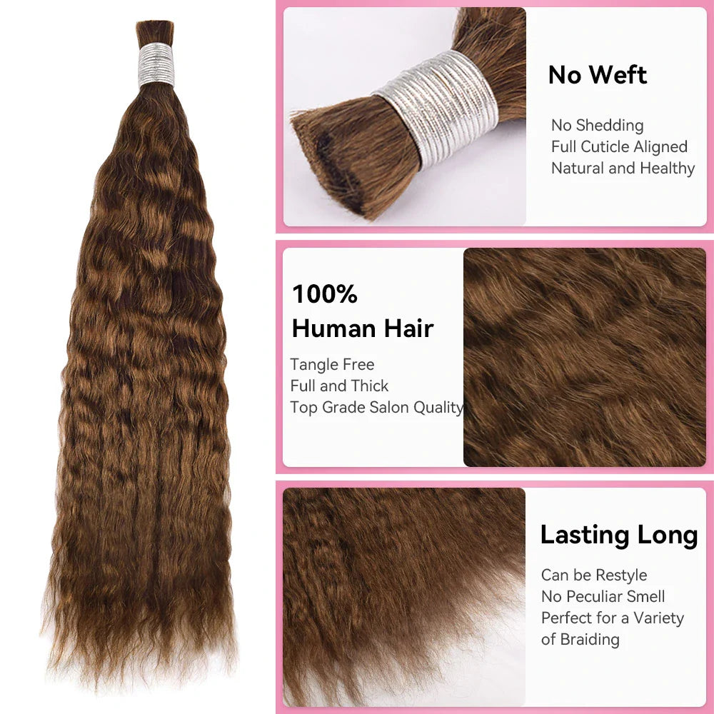 #4 Wave And Wet Human Bulk Hair For Braiding BORUIHAIR