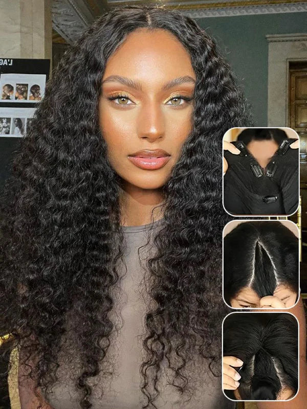 250% Density Boruihair Deep Wave Glueless Pre‐Plucked Human Hair Wigs| V‐Part & U‐Part Options | 100% Human Hair