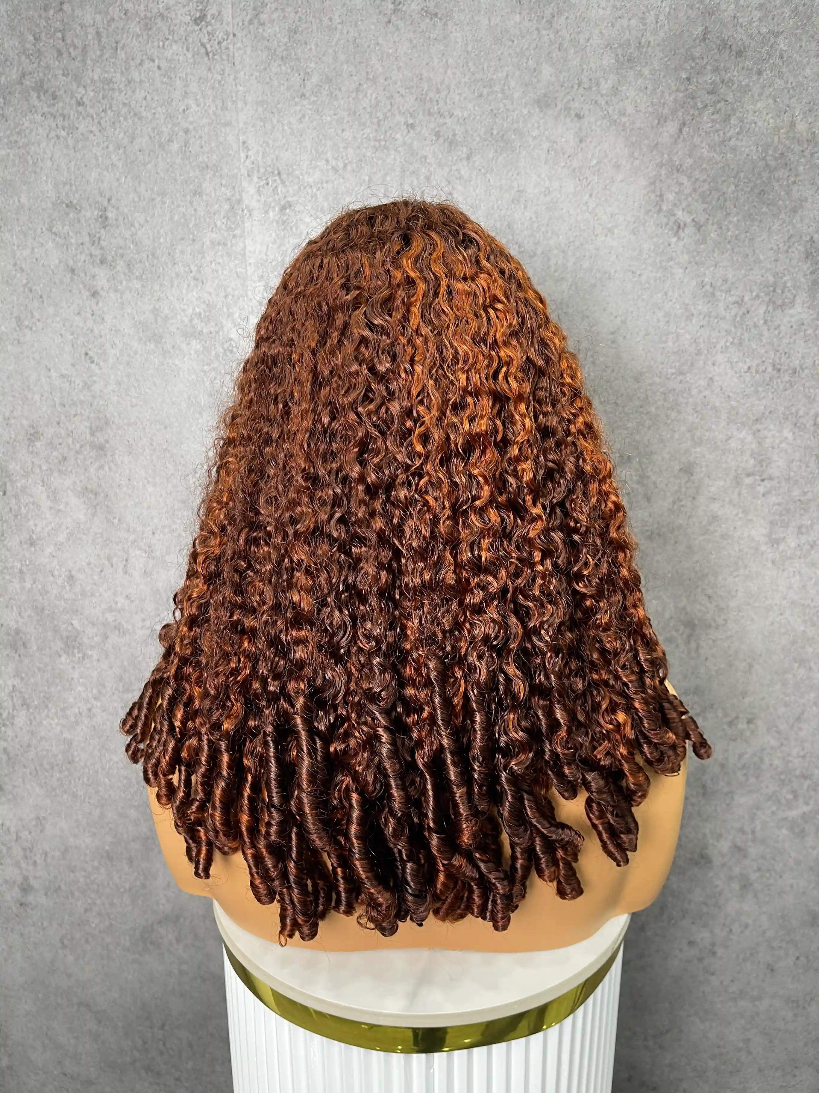 Burmese Pixie Curly SDD TP4#/350# Colorful Closure Lace Color Wig BoruiHair| 5x5 Closure & 13x4 Frontal| 100% Human Hair