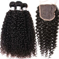 Kinky Curly 3PCS Bundles & 1PC 6x6 Lace Closure | Transparent & HD Lace | 100% Human Hair | Top Virgin Hair