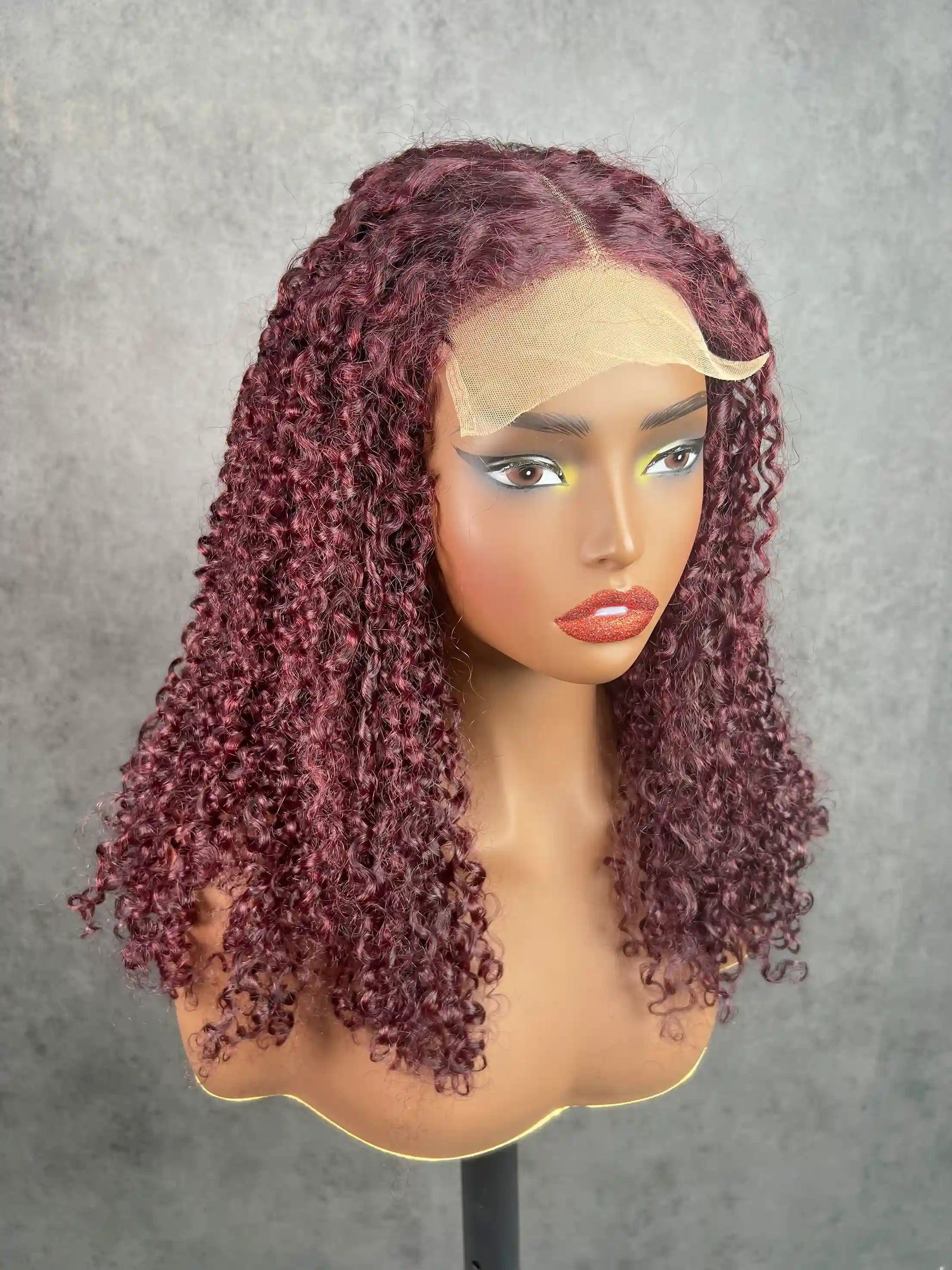 Pixie Curly SDD 99J Colorful Closure Lace Wig BoruiHair| 5x5 Closure & 13x4 Frontal| 100% Human Hair