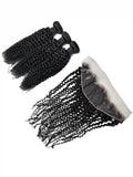 Kinky Curly 3PCS Bundles & 1PC 13x4 Lace Frontal | Transparent & HD Lace | 100% Human Hair | Top Virgin Hair