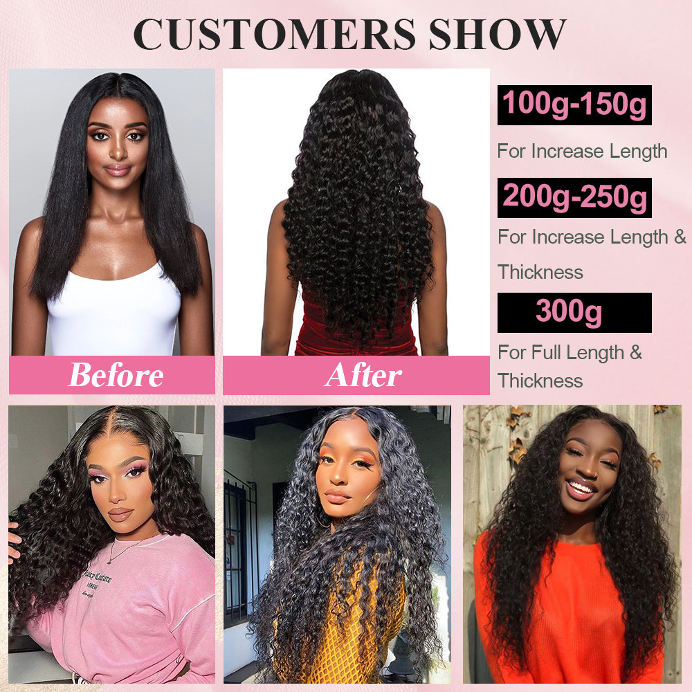 #1B Deep Wave Tape in Hair  Extensions 20pcs 50g/pack Seamless Skin Weft Hair | 100% Human Hair | BORUIHAIR