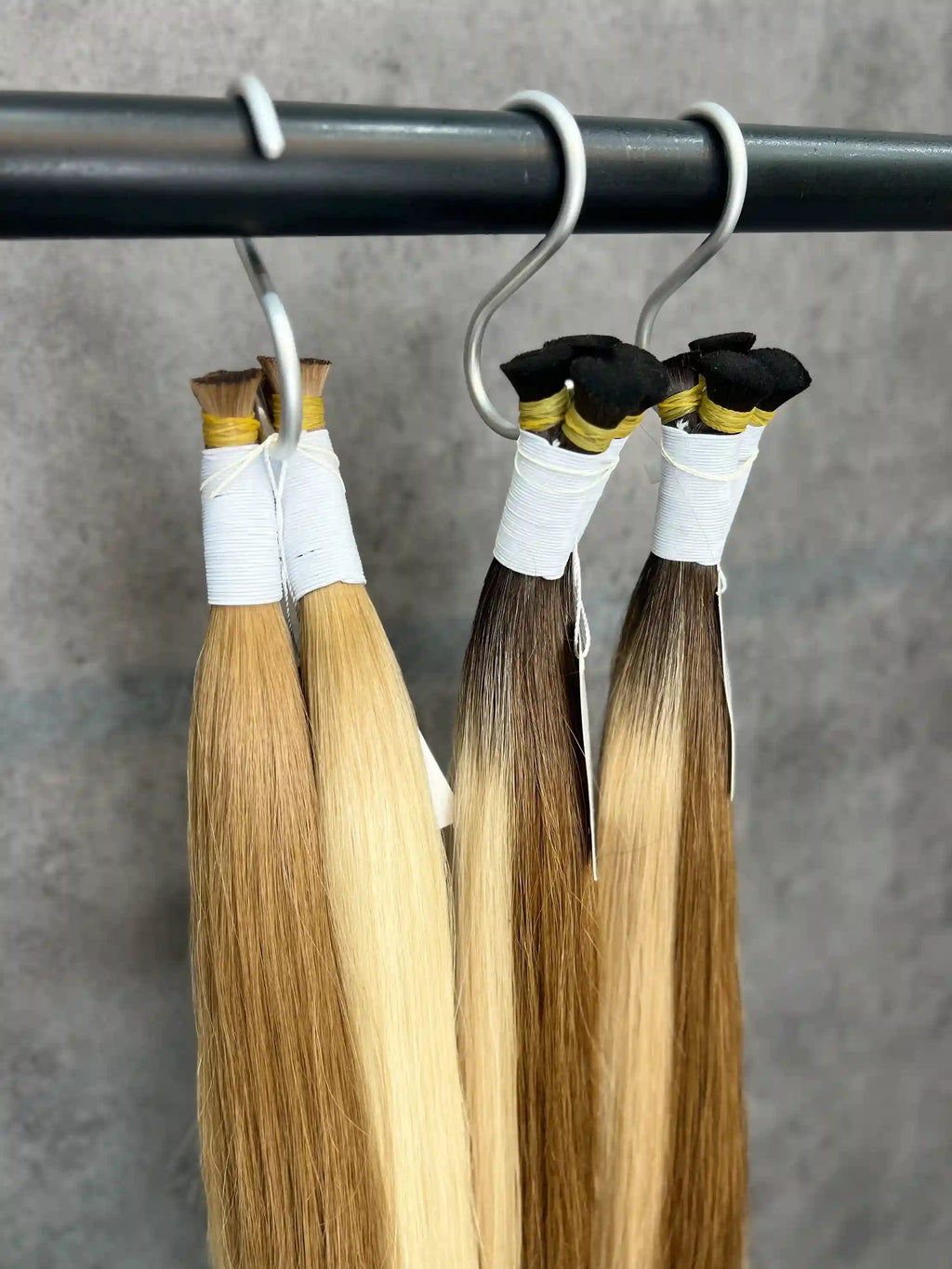 20-26 Inch T-Shaped Straight Hair With Four Strands With Double Gradient color Ends Human Hair Extensions And Braids | No Weft | 100% Human Hair