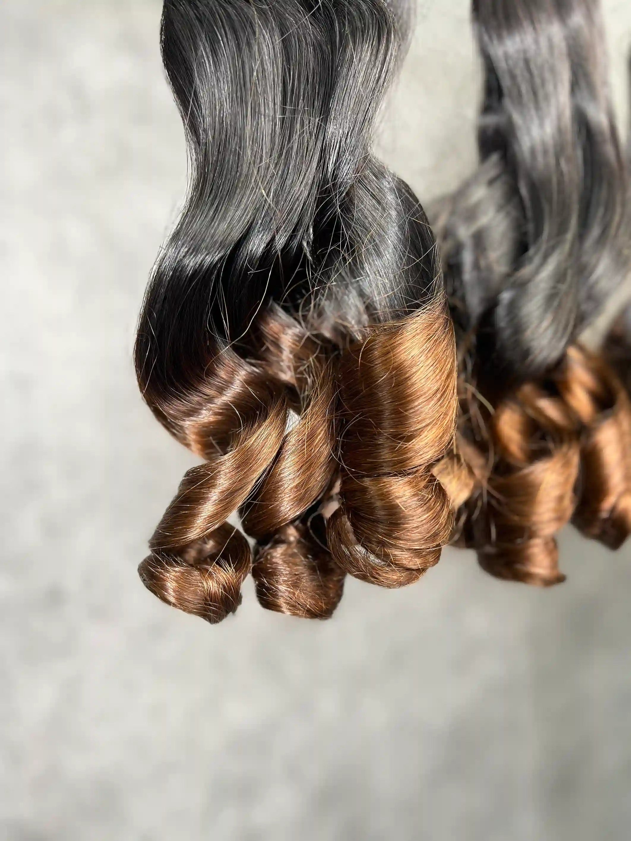 3PCS Super Double Drawn Color 1B/4 Bouncy Curly Hair Bundles | 12–30 Inch | Boruihair | 100% Human Hair