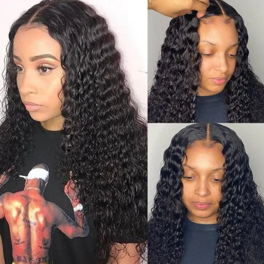 Deep Wave 3PCS Bundles & 1PC Closure or Frontal – 5x5, 13x4 & 13x6 | 100% Human Hair | Transparent Lace Wig | Boruihair
