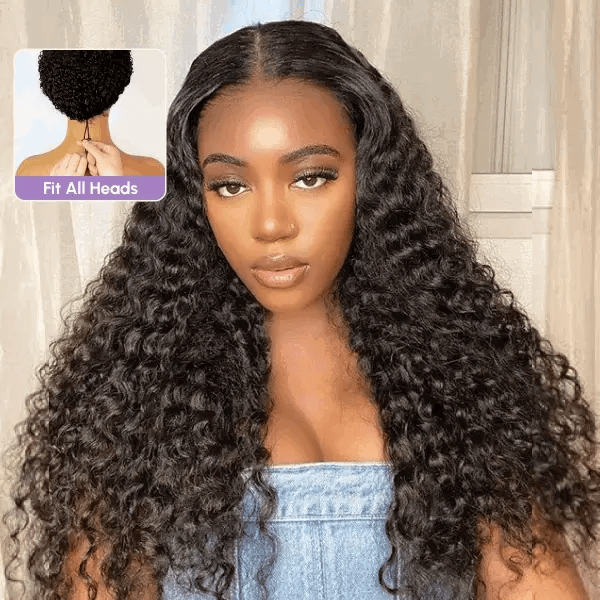 250% Density Boruihair Deep Wave Glueless Pre‐Plucked Human Hair Wigs| V‐Part & U‐Part Options | 100% Human Hair