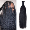 #1B Kinky Straight Hair Bulk | Boho Braids |No Weft | 100% Human Hair | BORUIHAIR