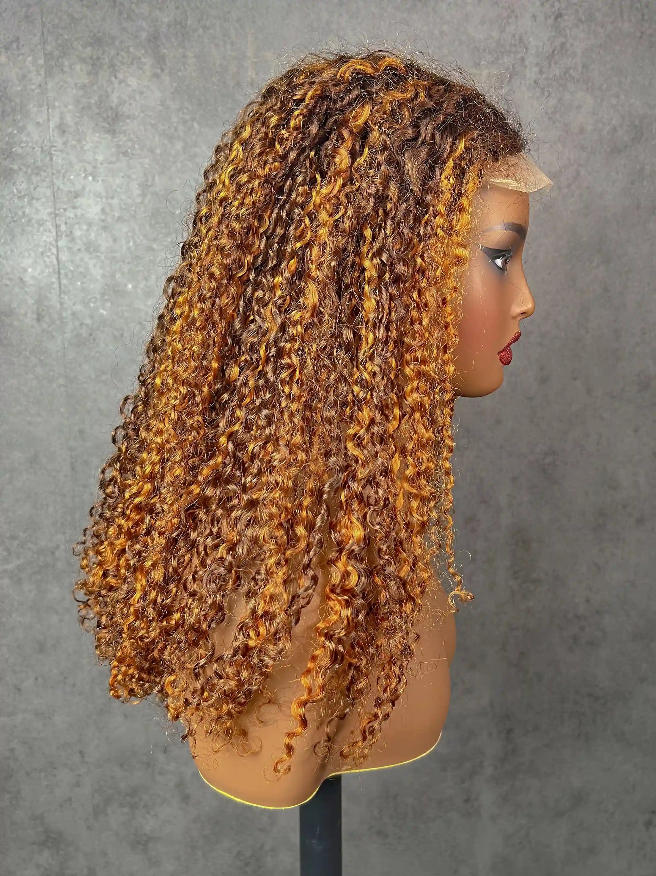 Pixie Curly SDD #P4/27 Colorful Closure Lace Wig BoruiHair| 5x5 Closure & 13x4 Frontal| 100% Human Hair