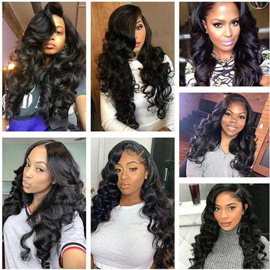 Loose Wave 3PCS Bundles & 1PC Closure or Frontal – 5x5, 13x4 & 13x6 | 100% Human Hair | Transparent Lace Wig | Boruihair