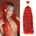 #Red Deep Wave Hair Bulk | Bohemian | For Braiding | 100% Human Hair | BORUIHAIR
