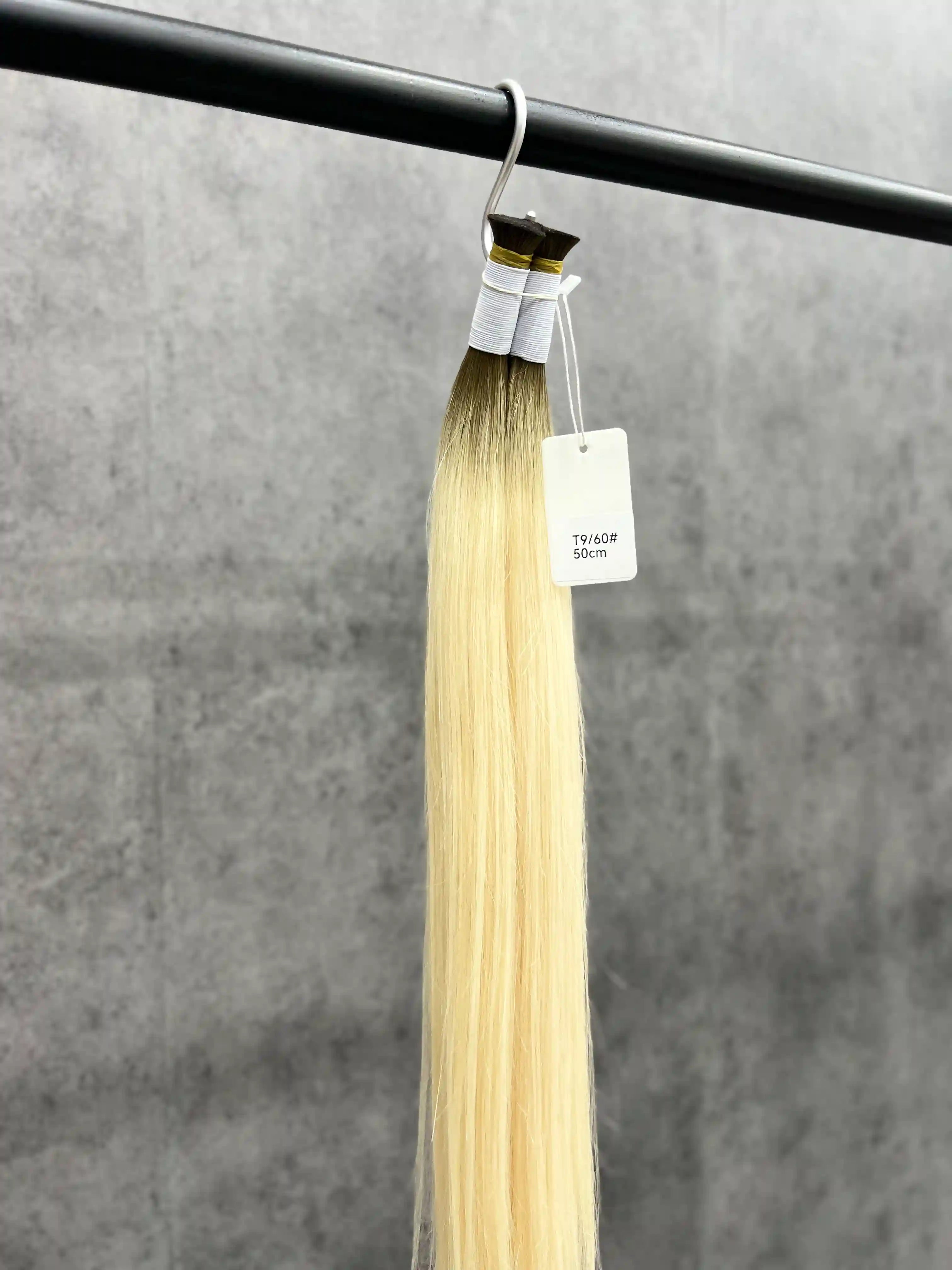 20 Inch T-Shaped Straight Hair With Two-Tone Ends For Hair Extensions And Braids | No Weft | 100% Human Hair