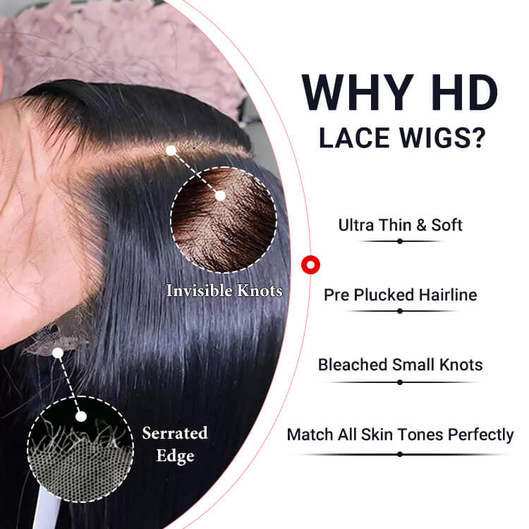 13x4 Kinky Straight Glueless Lace Wig Mesh Dome Cap| HD Lace & Transparent Lace | 200% & 250% Density | Boruihair 100% Human Hair