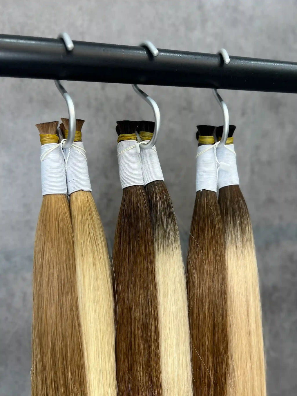 20-26 Inch T-Shaped Straight Hair With Four Strands With Double Gradient color Ends Human Hair Extensions And Braids | No Weft | 100% Human Hair
