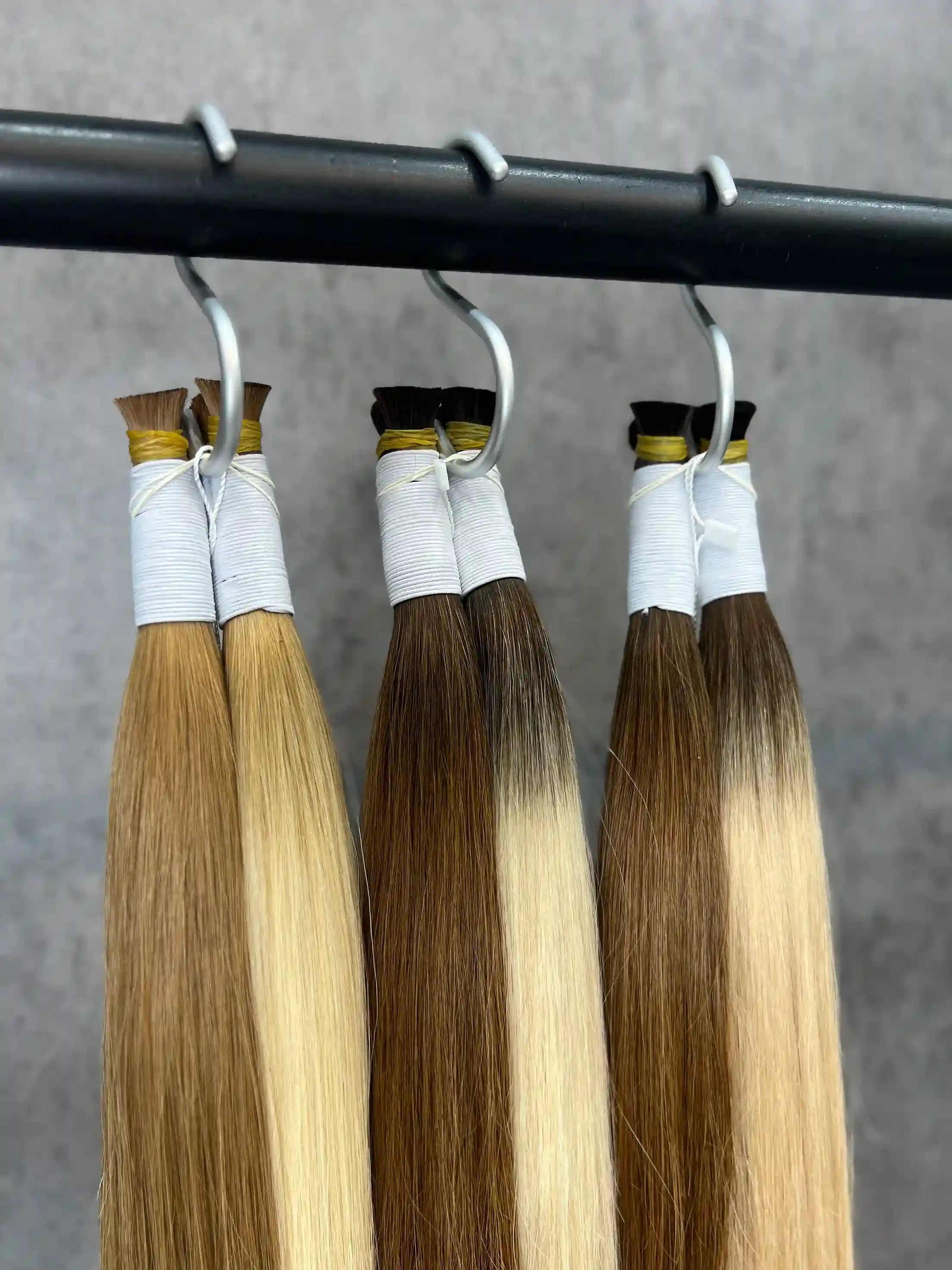 20-26 Inch T-Shaped Straight Hair With Four Strands With Double Gradient color Ends Human Hair Extensions And Braids | No Weft | 100% Human Hair
