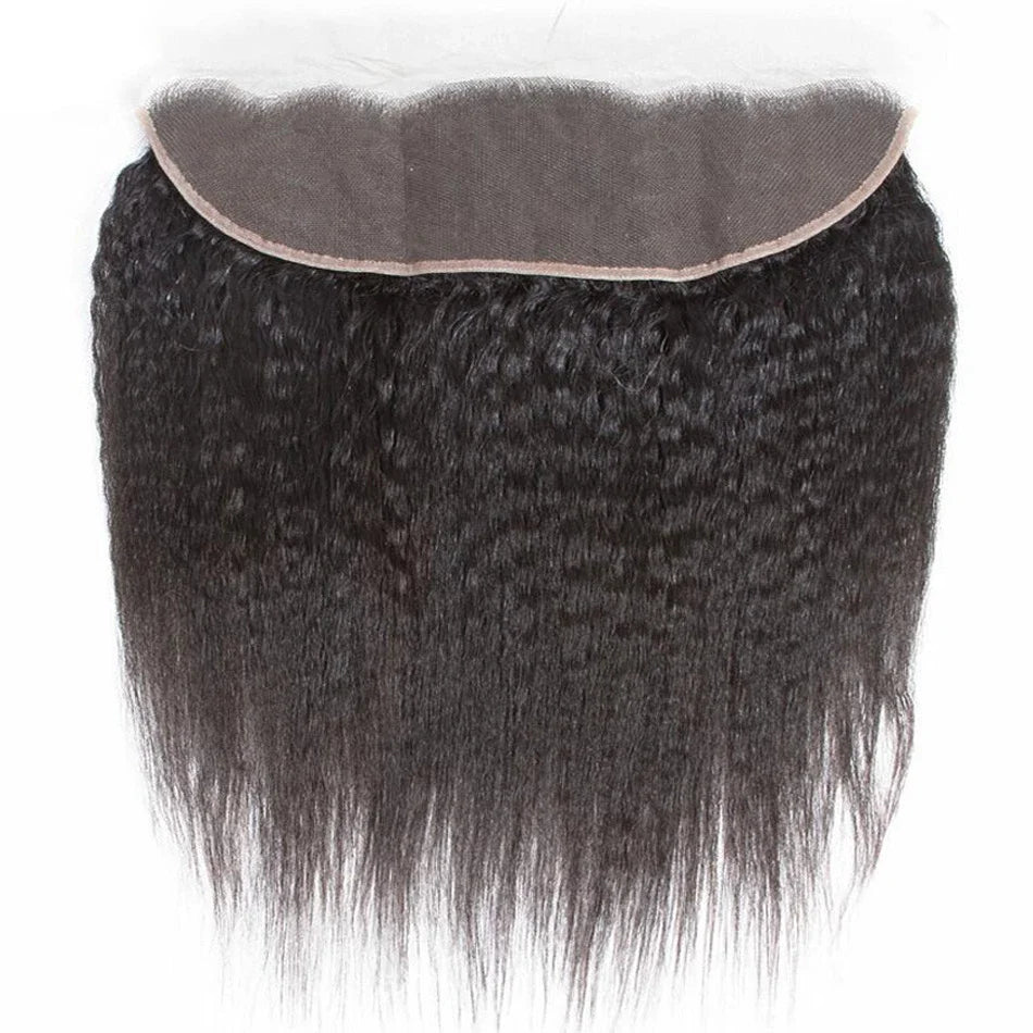 Kinky Straight 4PCS Bundles & 1PC Closure or Frontal – 5x5, 13x4 & 13x6 | 100% Human Hair | Transparent Lace Wig | Boruihair
