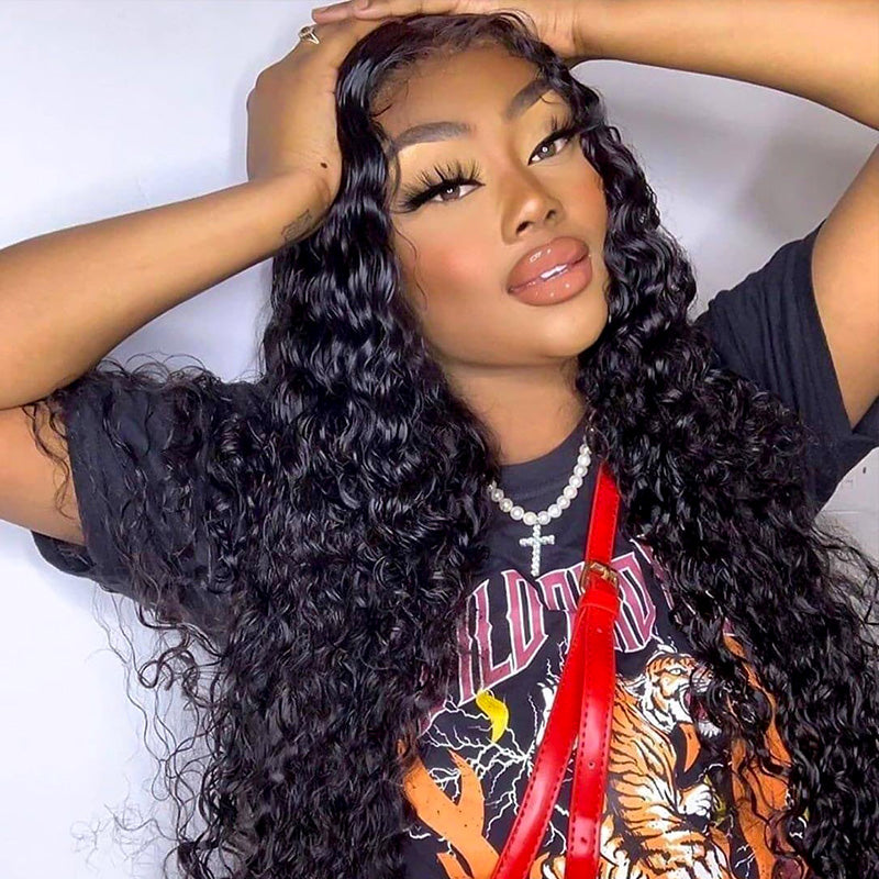 250% Density Boruihair Water Wave Glueless Pre‐Plucked Human Hair Wigs| V‐Part & U‐Part Options | 100% Human Hair