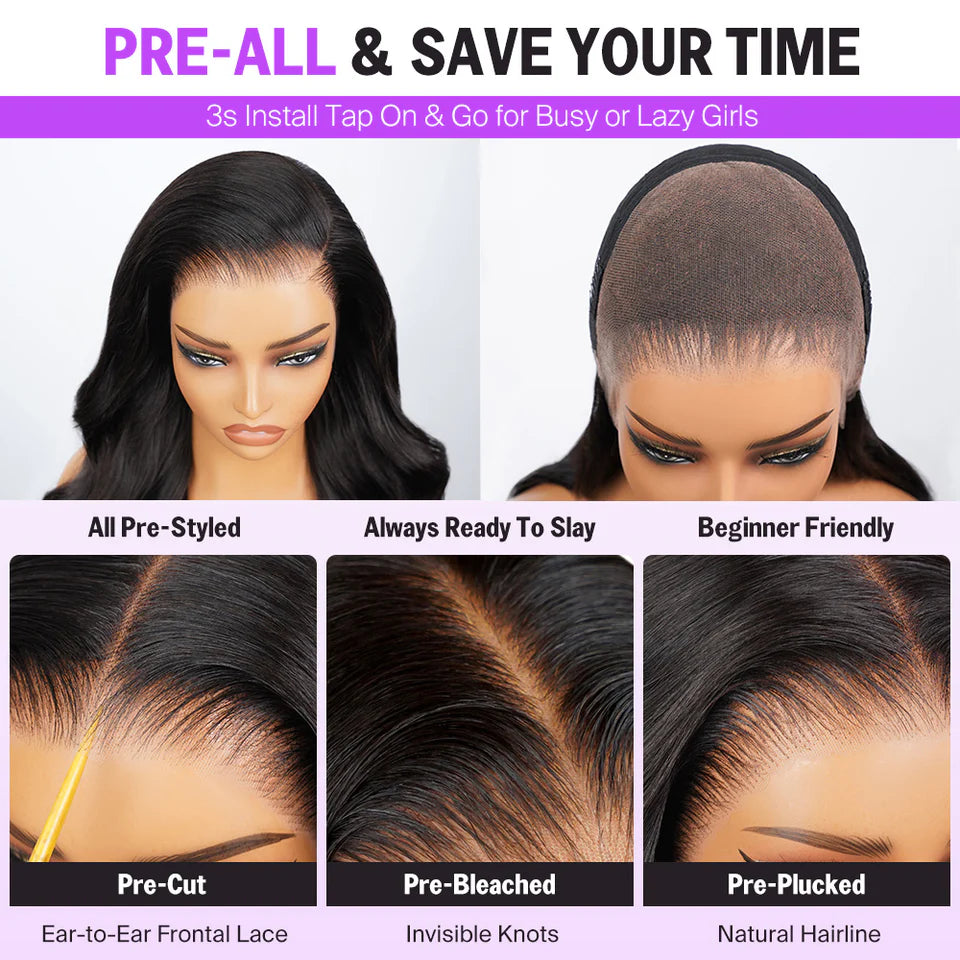 13x6 Natural Wave Glueless Lace Wig | HD Lace & Transparent Lace | 200% & 250% Density | Boruihair 100% Human Hair