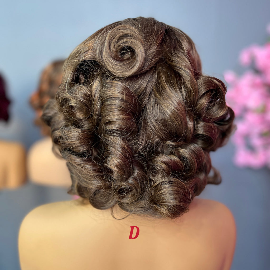 Color Wig 5X5 Transparent Lace Closure Wig Transparent Lace Wig Bouncy Curly Lace Frontal Wig