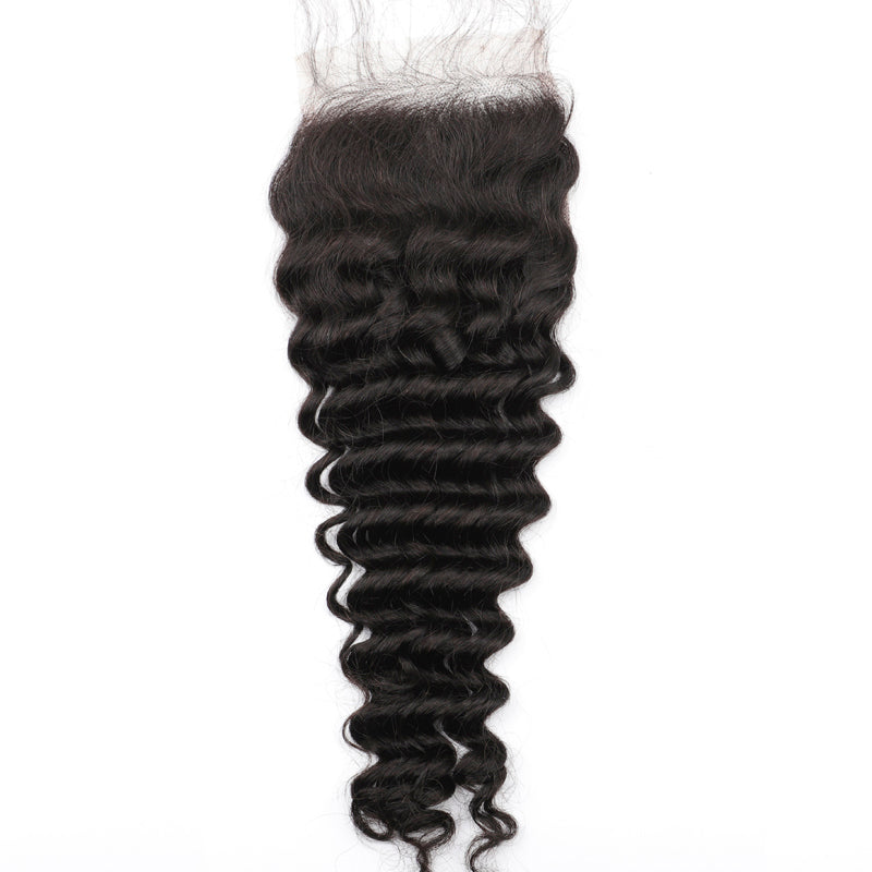 Deep Wave Lace 4x4 & 5x5 Closures | 12–22"| 100% Human Hair | Transparent & HD Lace | Boruihair