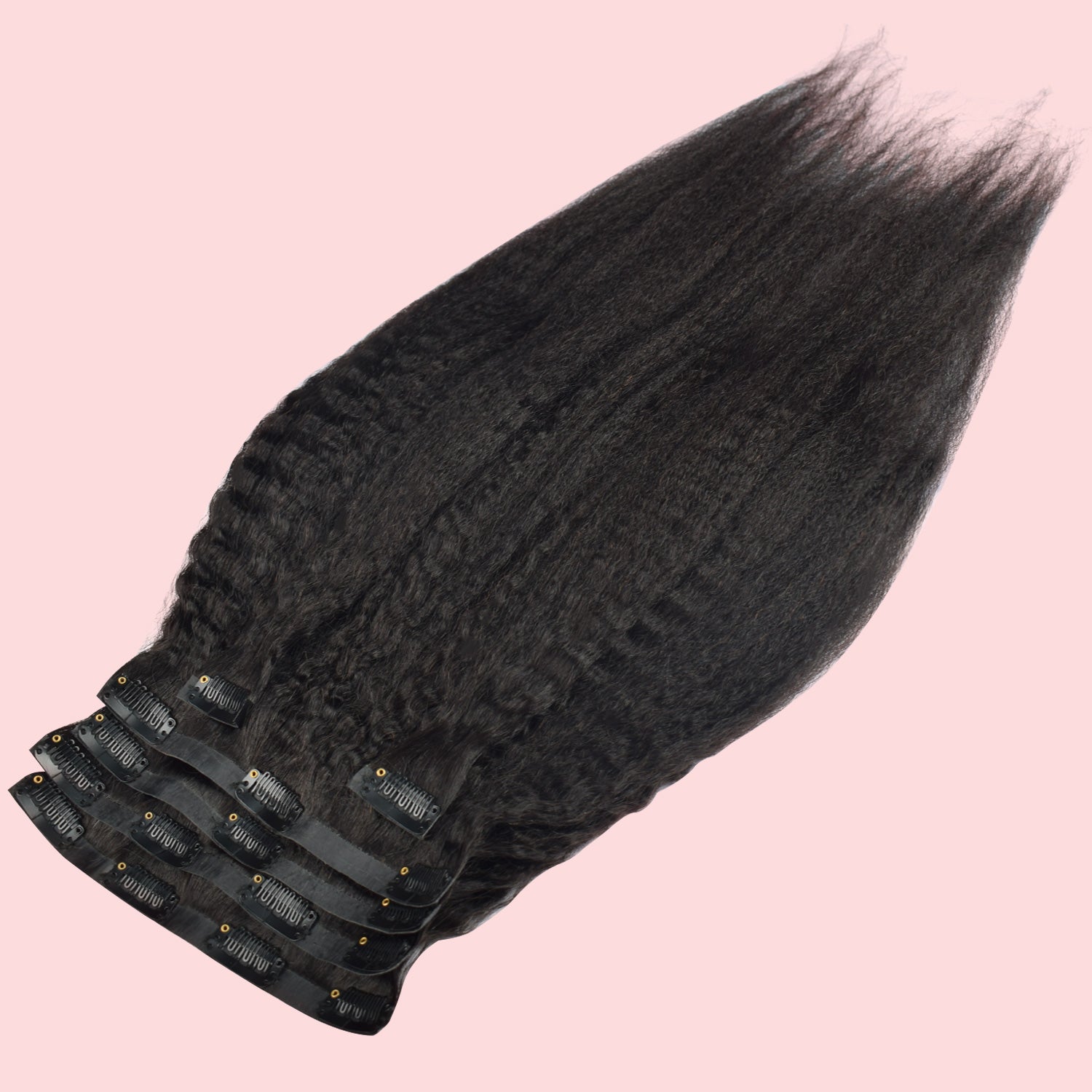 #1B Kinky Straight | Clip in Hair | 6Pcs 100g | PU Seamless Clip ins | Extensions Real Human Hair | boruihair