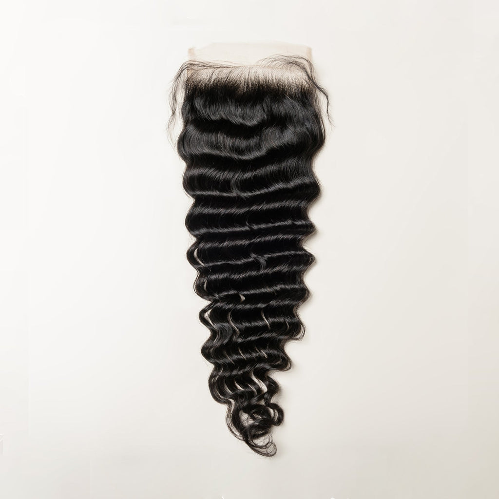 Deep Wave Lace 4x4 & 5x5 Closures | 12–22"| 100% Human Hair | Transparent & HD Lace | Boruihair