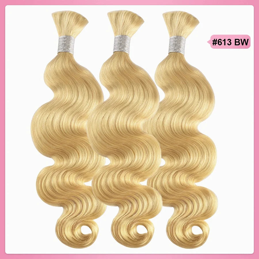 #613 Body Wave Hair Bulk | For Braiding | 100% Human Hair | BORUIHAIR
