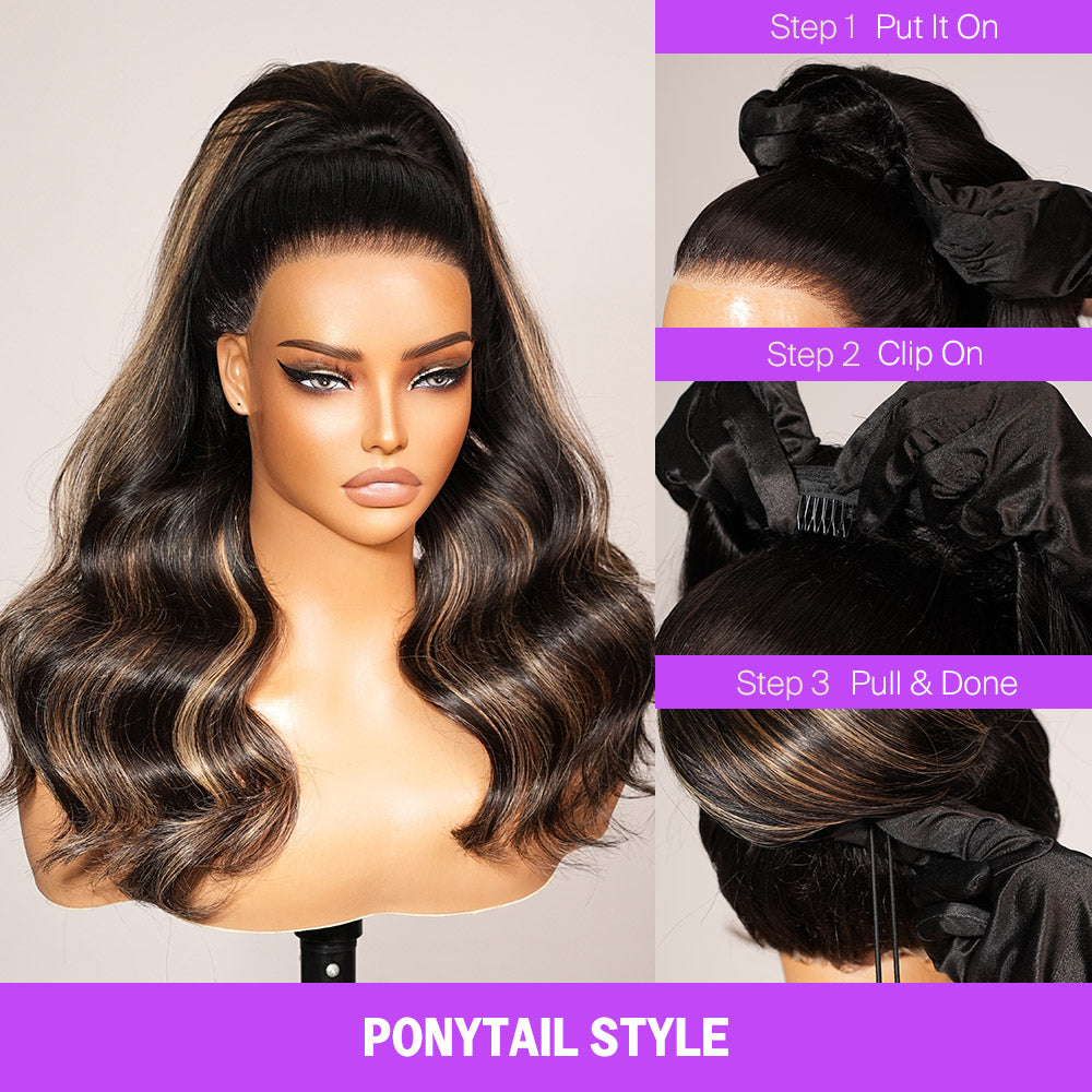 Body Wave | Virgin Hair | Wear & Go Half Wig | 3 In 1 Wig No Glue Half Wig | 100% Human Hair
