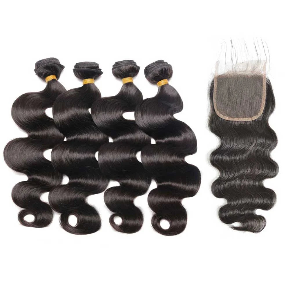 Body Wave 4PCS Bundles & 1PC Closure or Frontal – 5x5, 13x4 & 13x6 | 100% Human Hair | HD Lace Wig | Boruihair