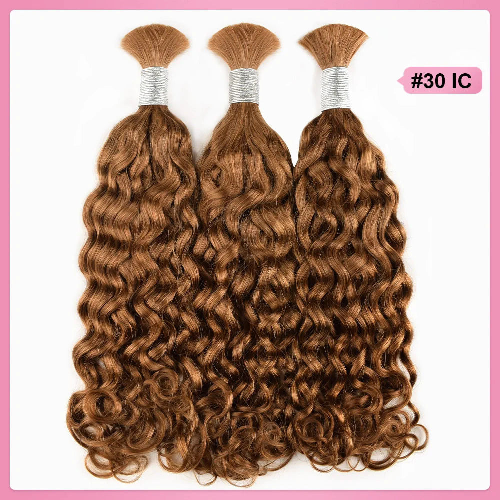 #30 Italian Curly Hot Braids Bulk Human Hair BORUIHAIR