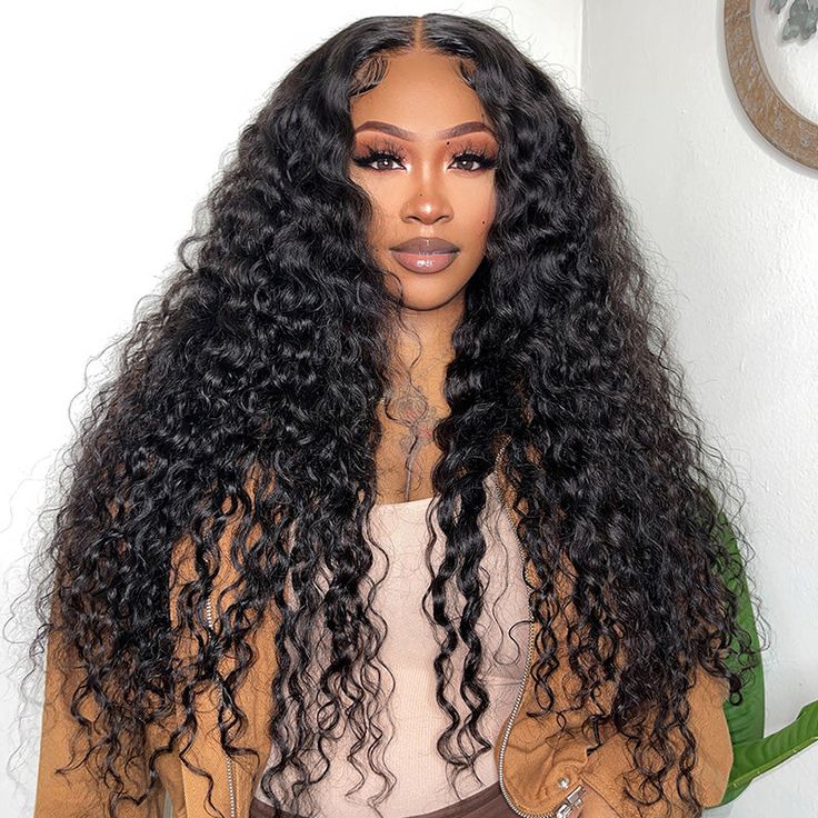 250% Density Boruihair Water Wave Glueless Pre‐Plucked Human Hair Wigs| V‐Part & U‐Part Options | 100% Human Hair