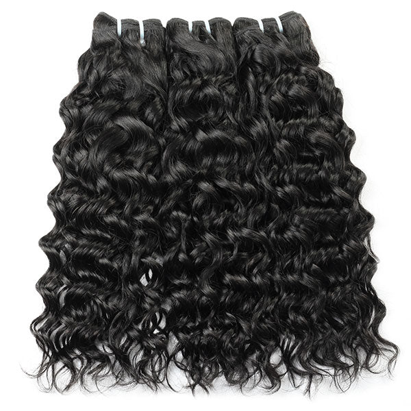 Water Wave 3PCS Bundles & 1PC 13x4 Lace Frontal | Transparent & HD Lace | 100% Human Hair | Top Virgin Hair
