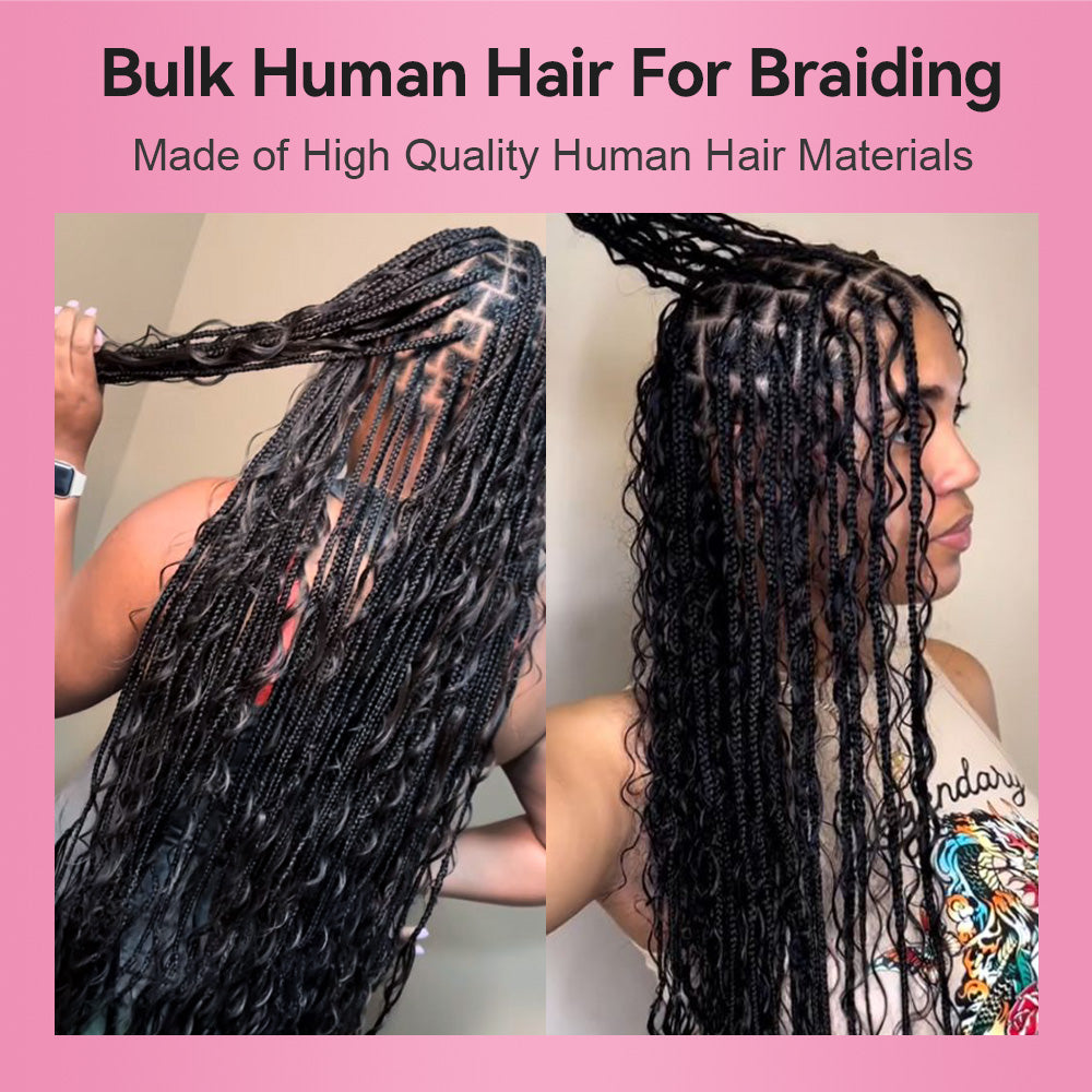 #1 Water Wave Hair Bulk | Boho Braids |100% Human Hair | BORUIHAIR