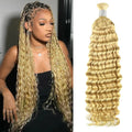 #613 Blonde Deep Wave Hair Bulk | For Braiding | 100% Human Hair | BORUIHAIR