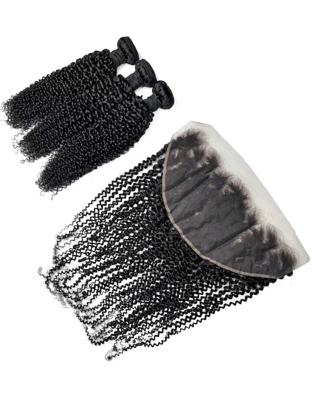 Kinky Curly 3PCS Bundles & 1PC 13x6 Lace Frontal | Transparent & HD Lace | 100% Human Hair | Top Virgin Hair