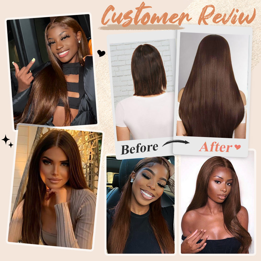 #3 Straight | Clip in Hair | 6Pcs 100g | PU Seamless Clip ins | Extensions Real Human Hair | boruihair