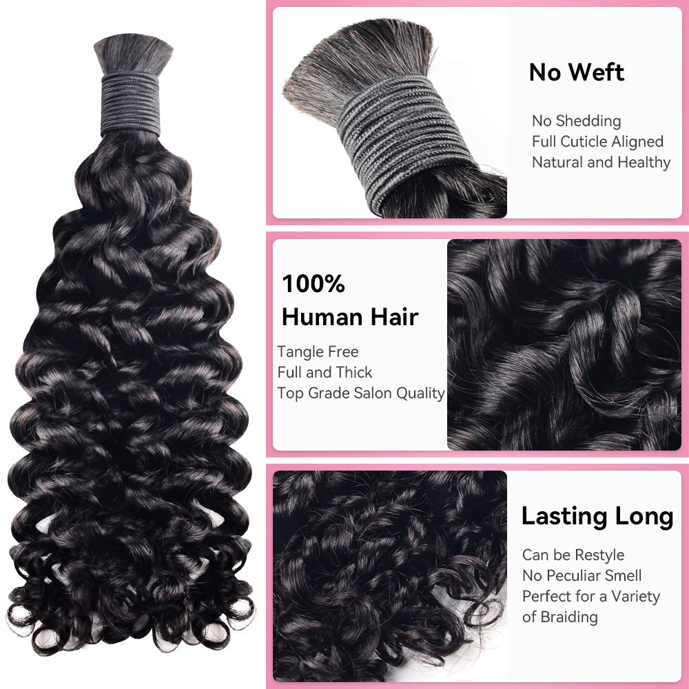 #1 Jet Black 100% Human Hair Braid Styles BORUIHAIR