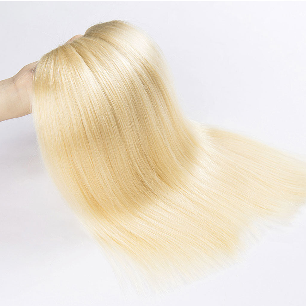 12A 3PCS + 13X4/13X6 Transparent Lace Frontal Straight #613 Bundles With Transparent Lace Frontal