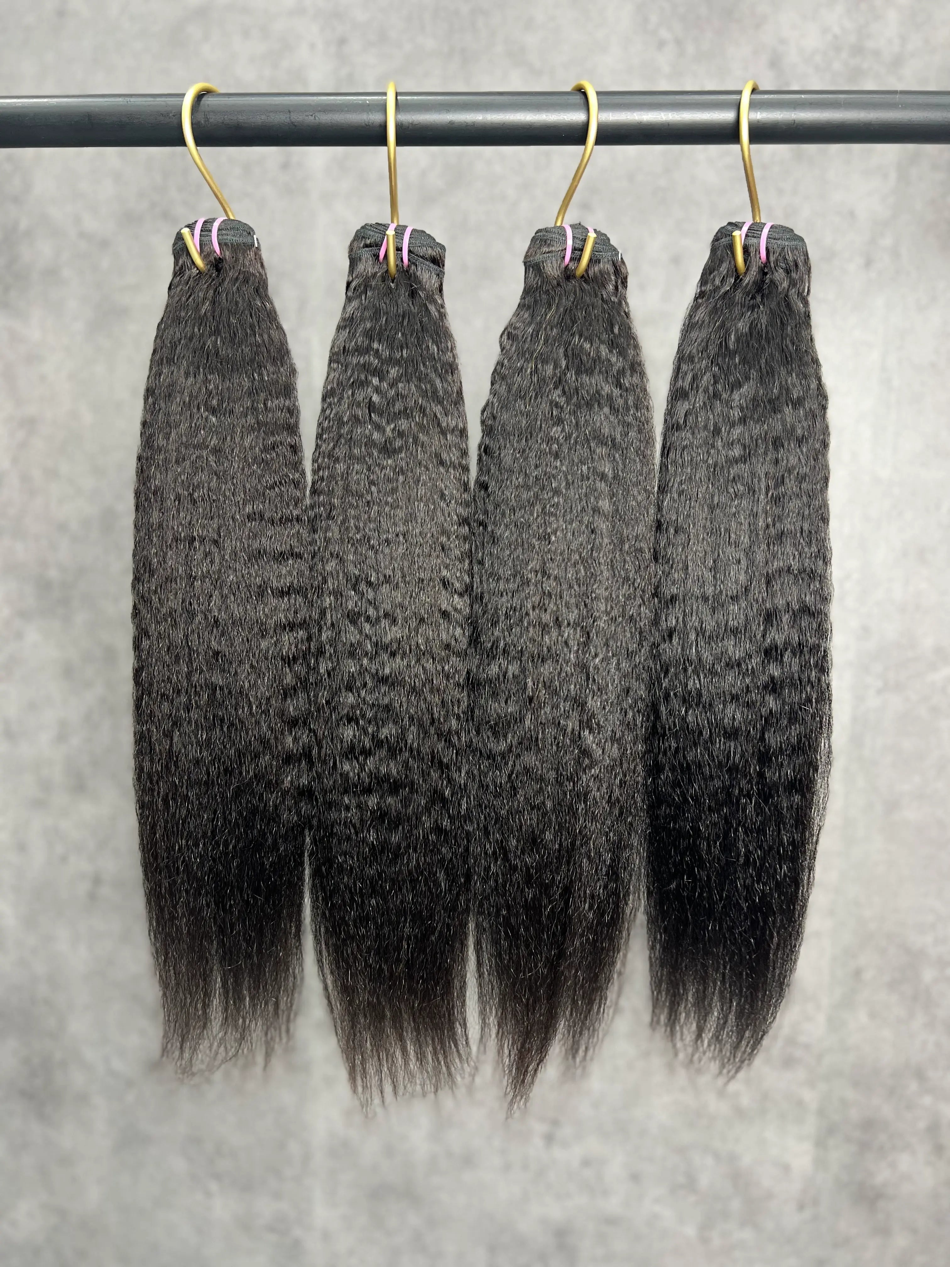 4PCS Kinky Straight Top Vrigin Hair Bundles | 12–30 Inch | Boruihair | 100% Human Hair
