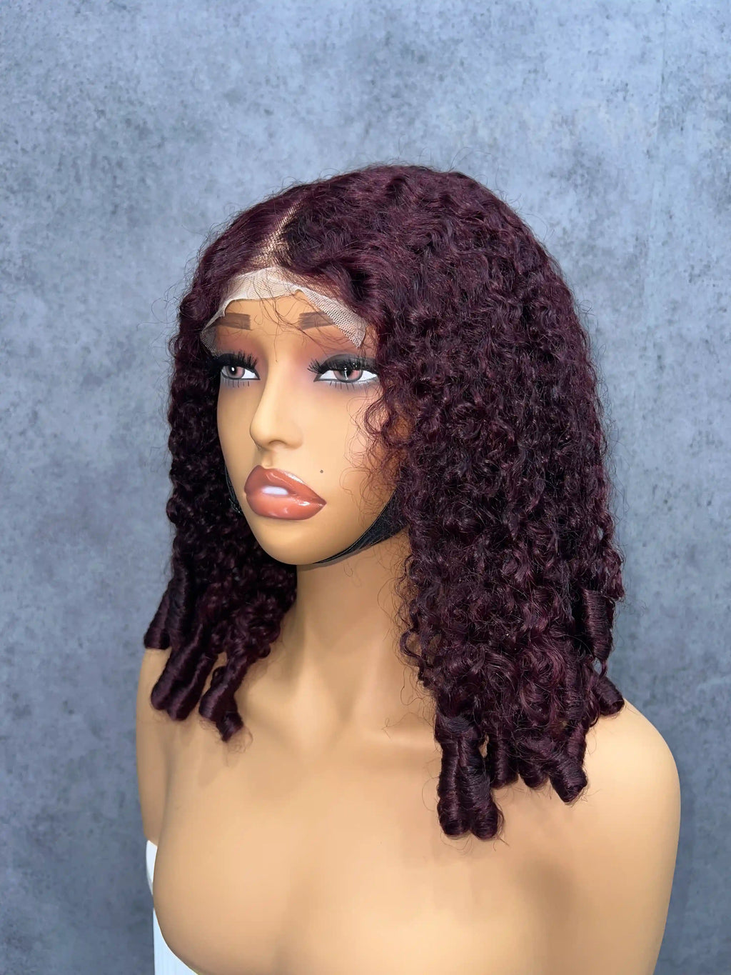 Burmese Pixie Curly SDD 99J Colorful Closure Lace Color Wig BoruiHair| 5x5 Closure & 13x4 Frontal| 100% Human Hair