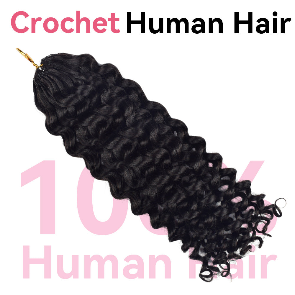 Deep Curly Crochet Human Hair Pre Loop Extensions BORUIHAIR