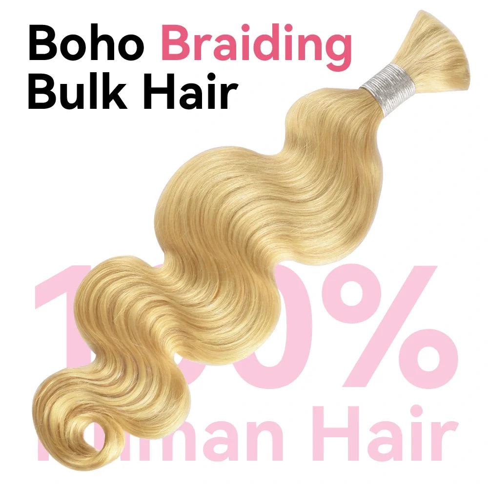 #613 Body Wave Hair Bulk | For Braiding | 100% Human Hair | BORUIHAIR