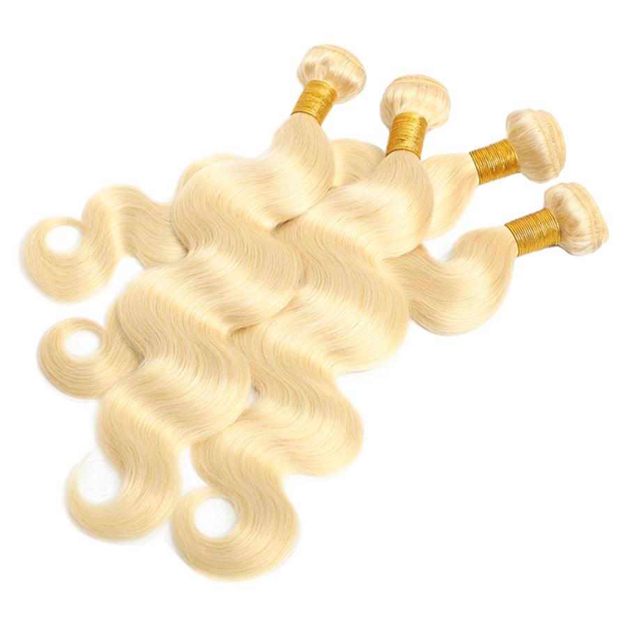 12A 3PCS + 13X4/13X6 Transparent Lace Frontal Body Wave #613 Bundles With Transparent Lace Frontal