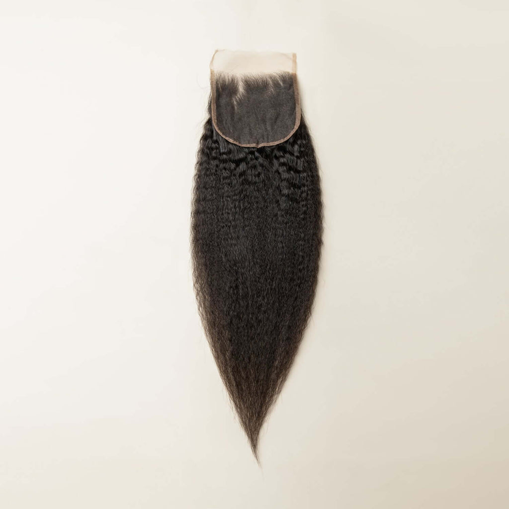 Kinky Straight Lace 4x4 & 5x5 Closures | 12–22"| 100% Human Hair | Transparent & HD Lace | Boruihair