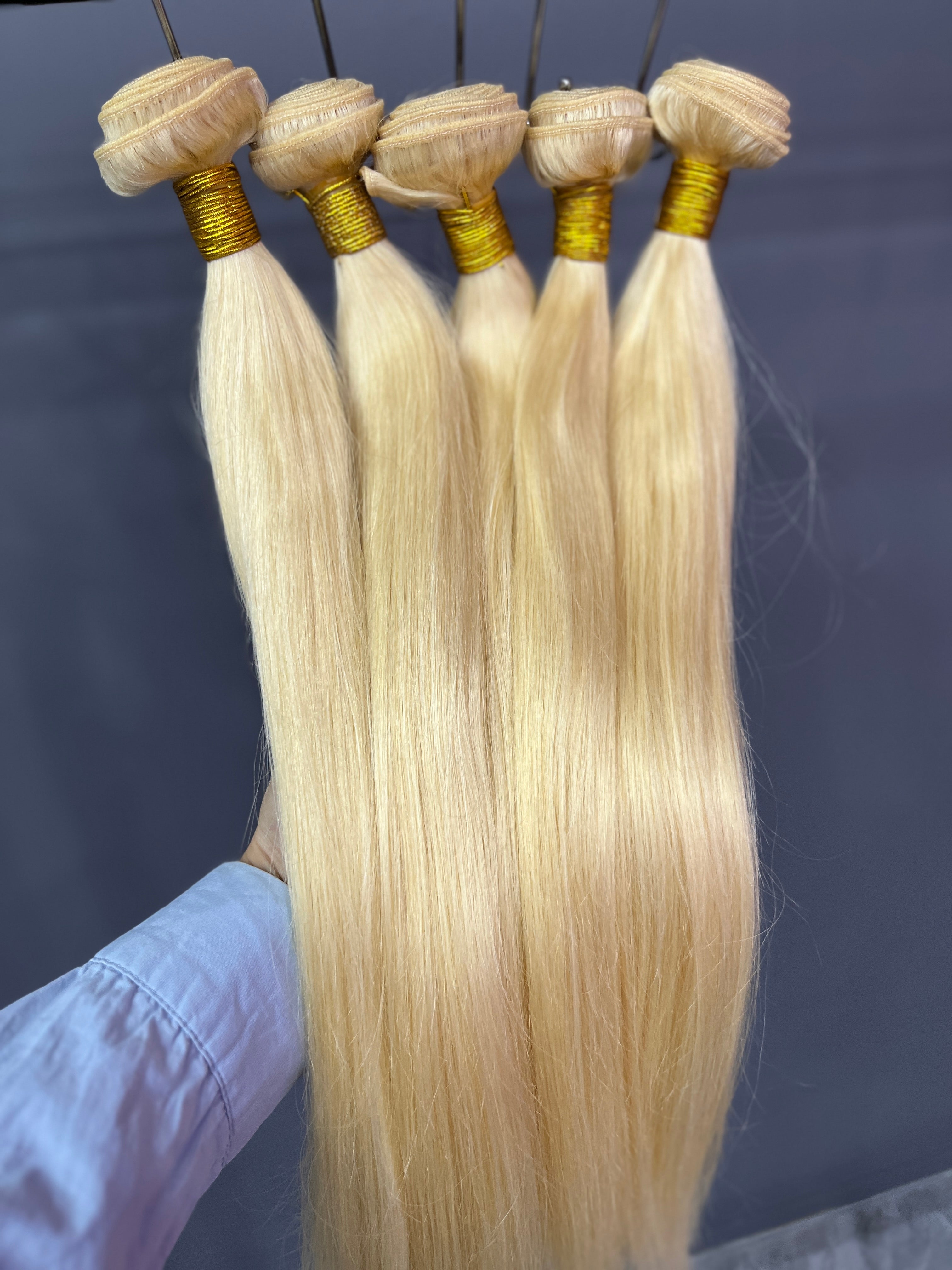 12A 3PCS 613 Blonde Straight Hair Bundles 100% Human Hair