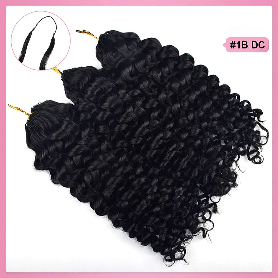 Deep Curly Crochet Human Hair Pre Loop Extensions BORUIHAIR