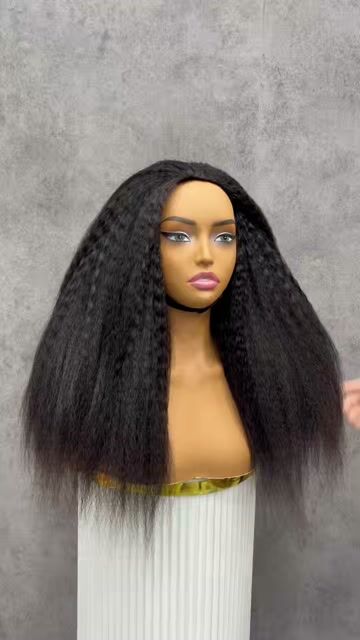 Kinky Straight | Virgin Hair | Wear & Go Half Wig | 3 In 1 Wig No Glue Half Wig | 100% Human Hair