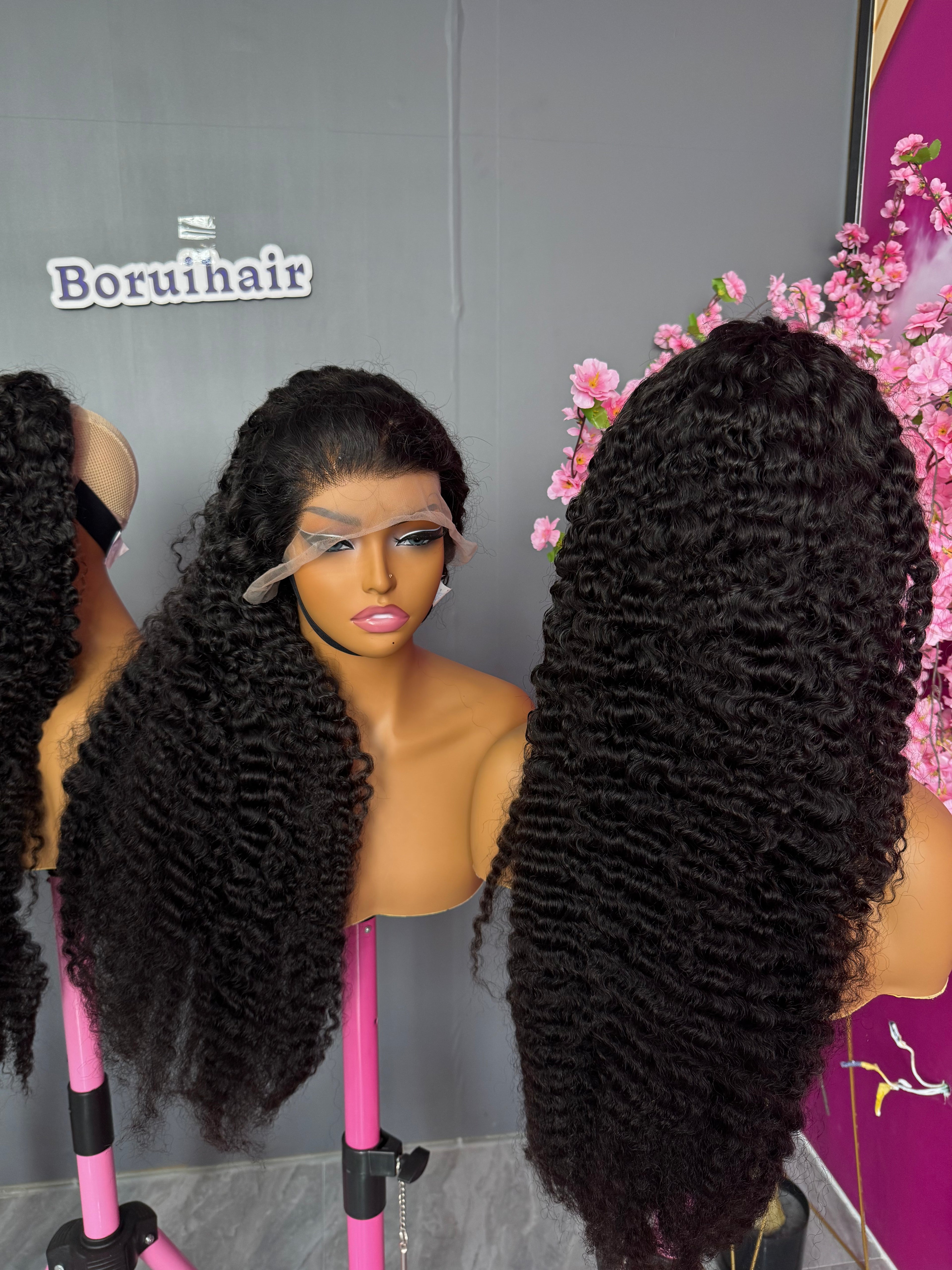 Burmese Curly 250% Density HD Frontal Lace Wig BoruiHair | 13x4, 13x6 Frontal | 100% Human Hair