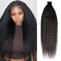 #1B Kinky Straight Tape in Hair Extensions 20pcs 50g/pack Seamless Skin Weft Hair | 100% Human Hair | BORUIHAIR